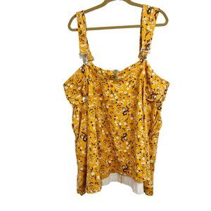Disney Chip N Dale Suspender Skirt Yellow Floral Woodland Creatures‎ - Size 5X